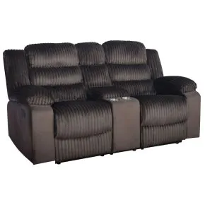 New Classic U1816-25-BRN New Classic U1816-25-BRN Willow - Console Loveseat With Dual Recliners - Brown