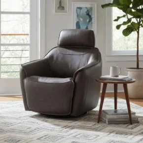 Liberty Furniture 12EA-11P Liberty Furniture 12EA-11P Darby - Swivel Accent Chair With Power Foot & Tilt - Kona Earth