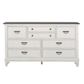 Liberty Furniture 417-BR31 Liberty Furniture 417-BR31 Allyson Park - 8 Drawer Dresser - Wirebrushed White / Charcoal