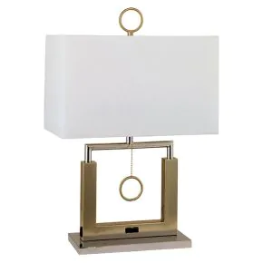 Furniture of America L76297 Jessica - Steel Table Lamp - Brushed Steel