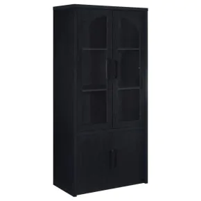 Coaster Fine Furniture 950432 Riva - 4-Door Tall Accent Display Cabinet LED Lighting - Black