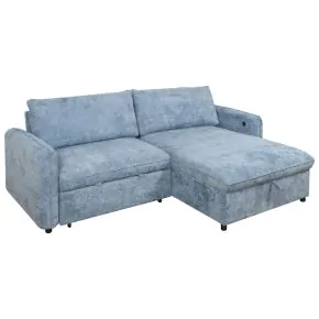 New Classic 27-U1812-2NP Finn - 2 Piece Sectional (LAF Sofa/Chaise) - Blue