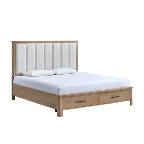 New Classic 00-B2123S-100 Anika - Storage 6/6 Eastern King Bed Only - White / Natural