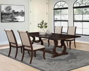 CoasterEssence 110311-S5 Brockway - 5 Piece Extension Leaf Dining Set - Antique Java