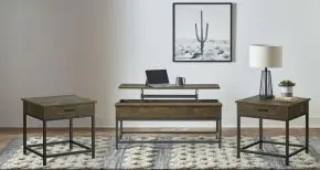 Coaster Fine Furniture 723778-S3 Byers - 3 Piece Lift Top Coffee And End Table Set - Brown Oak
