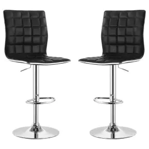 CoasterEveryday 122087 Ashbury - Upholstered Adjustable Bar Stool (Set of 2) - Black