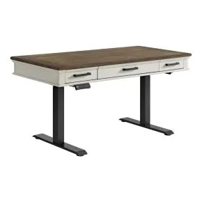 Intercon DK-HO-6028L-RFO-C Drake - Lift Desk - Rustic White / French Oak
