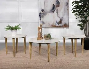 Coaster Fine Furniture 703718-S3 Aldis - 3 Piece Coffee And End Table Set - White