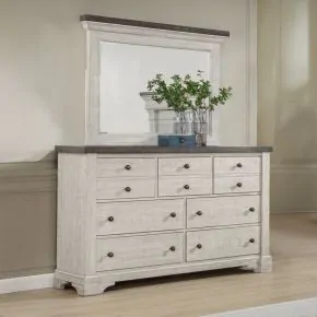New Classic 00-B403W-DM New Classic 00-B403W-DM Augusta - Dresser & Mirror - Rustic White
