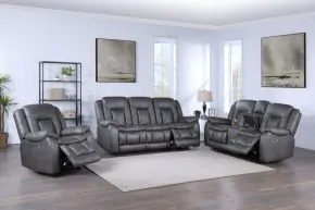 New Classic 22-2505G-3PM New Classic 22-2505G-3PM Morello - Power P1 3 Piece Sofa & Loveseat & Recliner - Gray