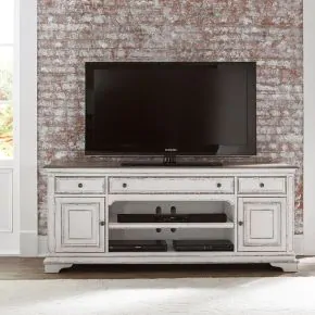 Liberty Furniture 244-TV70 Magnolia Manor - Entertainment TV Stand - Antique White