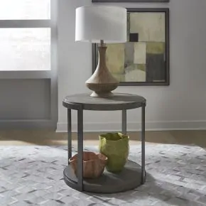 Liberty Furniture 960-OT1020 Modern View - Round End Table - Gauntlet Gray