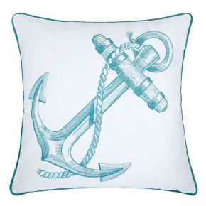 Furniture of America PL8072-2PK Lorrie - Pillow (Set of 2) - White / Teal