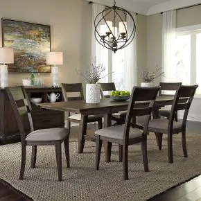Liberty Furniture 152-CD-7TRS Liberty Furniture 152-CD-7TRS Double Bridge - 7 Piece Trestle Table Set - Dark Chestnut