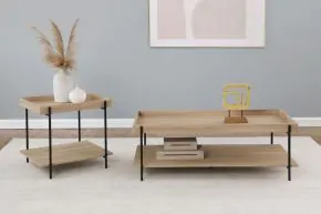 Coaster Fine Furniture 710308-S2 Fallon - 2 Piece Rectangular Coffee And End Table Set - Natural