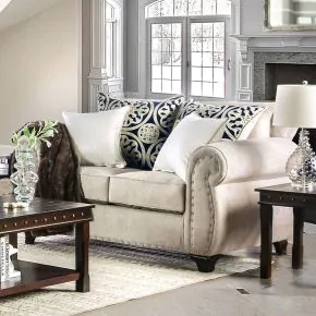 Furniture of America SM6152-LV Sinatra - Loveseat - Light Mocha / Navy / Champagne