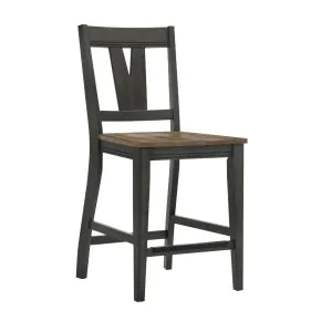 Intercon HP-BS-270W-BBP-K24 Harper - Splat Stool - Brushed Brown / Pecan