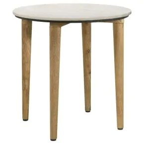 Coaster Fine Furniture 703717 Aldis - Round Marble Top Side End Table - White And Natural
