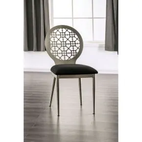Furniture of America FOA3743SC-2PK Abner - Side Chair (Set of 2) - Silver