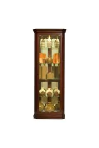 Pulaski Furniture 20205 PFC Curios - Mirrored 4 Shelf Corner Curio Cabinet - Victorian Brown