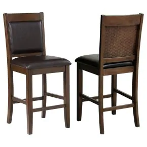 CoasterEssence 115209 Dewey - Upholstered Counter Chair (Set of 2) - Walnut