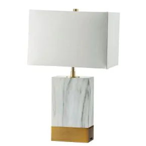 Furniture of America L731197-GL Faith - Table Lamp - White / Gold