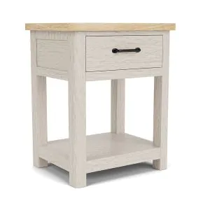 Riverside Furniture 79468 Glenndale - One Drawer Nightstand - Aged White / Wheat