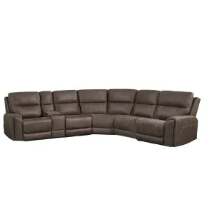 New Classic 28-U5853-6PS Gaia - 6 Piece P2 Power Sectional - Brown