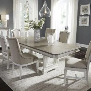 Liberty Furniture 520-DR-7TRS Liberty Furniture 520-DR-7TRS Abbey Park - 7 Piece Trestle Table Set - Antique White