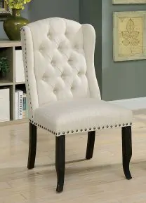 Furniture of America CM3324BK-SC-2PK Wingback Chair (Set of 2) - Beige