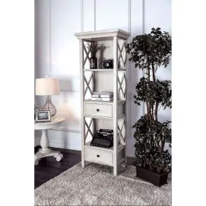 Furniture of America CM-AC278 Aldora - Pier Cabinet With 2 Doors - Antique White
