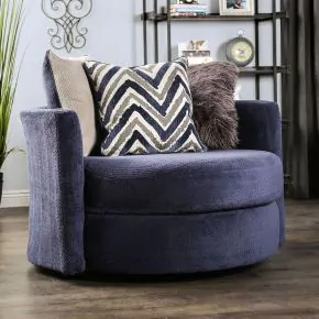Furniture of America SM5151-CH Griswold - Swivel Chair - Navy