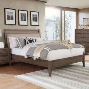 Furniture of America FOA7918EK-BED Tawana - Eastern King Bed - Warm Gray / Beige