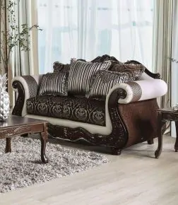 Furniture of America SM6445-LV Navarre - Loveseat - Brown / White