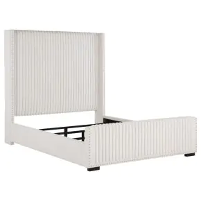 Coaster Fine Furniture 306051Q Natasha - Upholstered Queen Wingback Bed - Cream