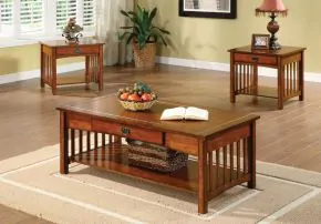 Furniture of America CM4245-3PK Seville - 3 Piece Table Set - Antique Oak