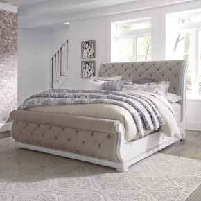 Liberty Furniture 244-BR-CKUSL Liberty Furniture 244-BR-CKUSL Magnolia Manor - California King Upholstered Sleigh Bed - Antique White