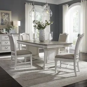 Liberty Furniture 520-DR-5TRS Abbey Park - 5 Piece Trestle Table Set - Antique White