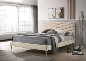 Furniture of America CM7220BG-EK-BED Vivar - Eastern King Bed - Beige