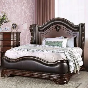 Furniture of America CM7859EK-BED Arcturus - Eastern King Bed - Brown Cherry