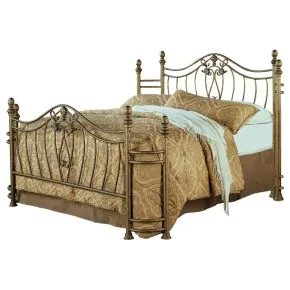CoasterEssence 300171Q Sydney - Metal Queen Open Frame Bed - Antique Brushed Gold