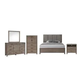 New Classic 00-B3412-15C New Classic 00-B3412-15C Harrisburg - 6/6 Eastern King 5 Piece Bedroom Set (Bed, Dresser, Mirror, Chest, Nightstand) - Walnut