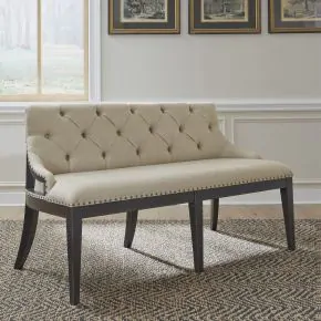 Liberty Furniture 615-C6501B-B Liberty Furniture 615-C6501B-B Americana Farmhouse - Upholstered Shelter Dining Bench - Beige / Black