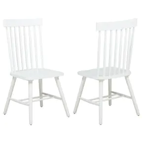 Coaster Fine Furniture 122502WHT Andrews - Windsor Spindle Back Dining Side Chair (Set of 2) - White
