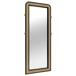 Coaster Fine Furniture 224339 Arini - Cane Weave Full Length Standing Floor Mirror - Black
