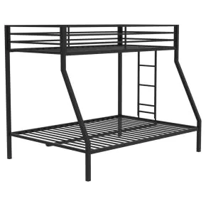Coaster Fine Furniture 460365BLK Alevera - Metal Twin Over Full Bunk Bed With Ladder - Black