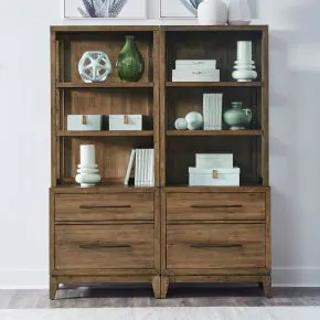 Liberty Furniture 936-HO-O2BB Shaker Lakes - Opt Bunching Bookcase (Set of 2) - Harvest Brown