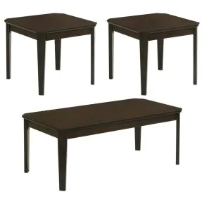 CoasterEssence 736184 Amaro - 3 Piece Coffee And End Table Set - Dark Brown