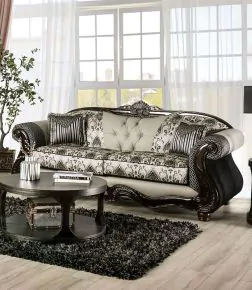 Furniture of America SM6449-SF Crespignano - Sofa - Black / Gray