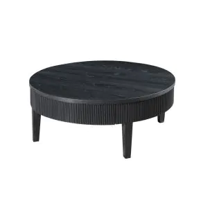 New Classic T3881-10 Tate - Round One Drawer Coffee Table - Black
